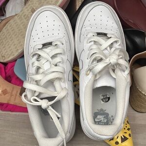 Nike Air Force 1 White Leather Sneakers